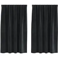 vidaXL Gordijnen 2 st Zwart 140 x 140 cm fluweel