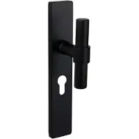 Lavuzo deurklink Pesaro zwart met rechthoekig schild PC55
