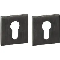 Intersteel cilinderrozetten vierkant verdekt 53x53x6mm - PVD antraciet