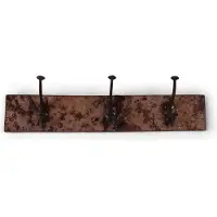 WDMT Metalen wandkapstok met 3 haken | 54 x 2,5 x 10 cm | kapstok van gerecycled metaal | Zwart -grijs - roestkleur