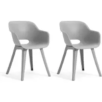 Keter Akola Tuinstoelen - 2 stuks - 56,5x55x80cm - Grijs