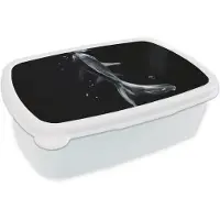 MuchoWow Broodtrommel Wit - Lunchbox Koi - Vissen - Water - Zwart - Brooddoos 18x12x6 cm - Brood lunch box - Broodtrommels voor kinderen en volwassenen