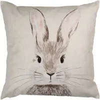 Clayre & Eef Kussenhoes 45x45 cm Beige Polyester Konijn