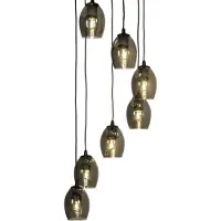 Lumidora Hanglamp 74723 - BLAKELY - 7 Lichts - E27 - Zwart - Grijs - Metaal - ⌀ 47 cm