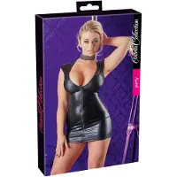 Cottelli - mouwloze glanzende partyjurk - zwart - L