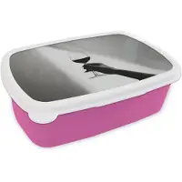 MuchoWow Broodtrommel Roze - Lunchbox Lichtinval - Wijn - Rood - Glas - Brooddoos 18x12x6 cm - Brood lunch box - Broodtrommels voor kinderen en volwassenen