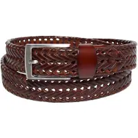 Atlas For Men - Gevlochten riem van splitleer - Heren - Verkrijgbaar in grote maten - 125