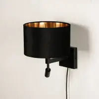 Lumidora Wandlamp 31425 - Voor binnen - SIENA - 2 Lichts - Ingebouwd LED - 1.0 Watt - 100 Lumen - 2700 Kelvin - Zwart - Goud - Metaal