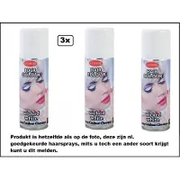 Goodmark 3x Haarverf/haarspray wit 125 ml - Wicked white - Word bezorgd in doos ivm beschadeging - Festival thema feest carnaval haar kleurspray party