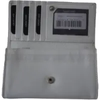 Oi witte leren dames portemonnee met klep / platte huishoudbeurs / lange envelopportemonnee afsluitbaar / RFID protected / wit leer / 118W