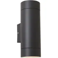 Olucia - MARCOS - Buitenmuurlamp - Antraciet - Vorm: Cilinder