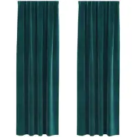 vidaXL Gordijnen 2 st Donkergroen 140 x 245 cm fluweel