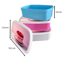 MuchoWow Broodtrommel Roze - Lunchbox Taart - Hart - Roze - Brooddoos 18x12x6 cm - Brood lunch box - Broodtrommels voor kinderen en volwassenen