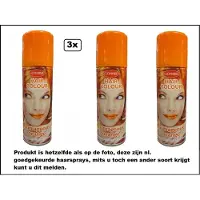 Goodmark 3x Haarverf/haarspray oranje 125 ml - Outrageous Orange - Word bezorgd in doos ivm beschadeging - Festival thema feest carnaval haar kleurspray party Koningsdag