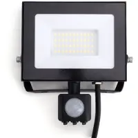 Integral LED Bouwlamp 30W 4000K Koel Wit 3000lm Zwart IP65 | met sensor | Geen fitting | 30 watt | 25.000 Branduren