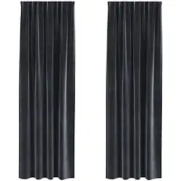 vidaXL Verduisterende gordijnen 2 pcs Donkergrijs 140 x 260 cm Fluweel