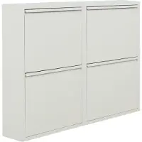 NATURN LIVING Metalen schoenenkast 4 vakken - 75 x 103 x 17 cm - set van 2 Schoenenkasten - Opbergrek - Schoenen Opbergkast - Schoenenrek - Kast - Organizer - Schoenenkast - Opbergkast - Mat Wit