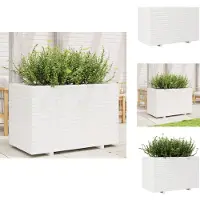 vidaXL Plantenbak 110x60x72 cm massief grenenhout wit