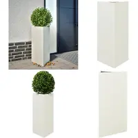 vidaXL Plantenbak driehoek 40x34,5x75 cm staal wit