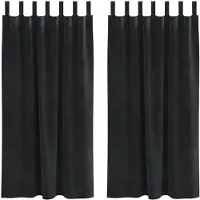 vidaXL Gordijnen 2 st Zwart 140 x 175 cm fluweel