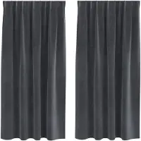 vidaXL Gordijnen 2 st Lichtgrijs 140 x 175 cm fluweel