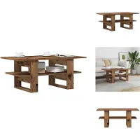 vidaXL Salontafel 102x55x42 cm bewerkt hout oud houtkleurig