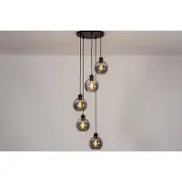 Lumidora Hanglamp 74039 - MARIEKE - 5 Lichts - E27 - Zwart - Grijs - Metaal - ⌀ 50 cm