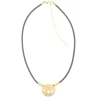 Behave – Ketting dames – Ronde hanger goudkleur – Bruine band – Modern design