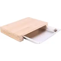 WDMT Bamboe Snijplank met RVS Uitschuiflade – 39 x 26 x 6 cm – Duurzame Keuken Organizer voor Snijden & Opvangen – Praktische Voorbereidingsplank – Hout – Bruin