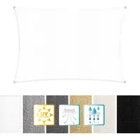 DS Produkte Rechthoekige luifel van incl. spankoorden|Rechthoekig 2 x 3 m| 160 g/m² - wit