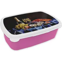 MuchoWow Broodtrommel Roze - Lunchbox Champagne - Luxe - Oesters - Brooddoos 18x12x6 cm - Brood lunch box - Broodtrommels voor kinderen en volwassenen