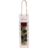 NATURN LIVING Kunstbloem Roos - ø 7,5 x 30 cm - Rosa - Warm Rode Kunstroos - Levensechte Rode Rozen - Romantische Tafeldecoratie Roos - Rood