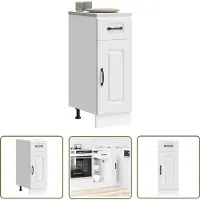 vidaXL Keukenopslag - Keuken Onderkast - Keuken onderkast Kalmar bewerkt hout wit - Houten Keuken - Witte Keuken - Kalmar Serie