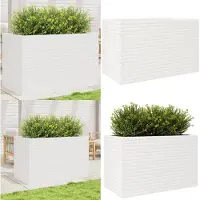 vidaXL Plantenbak 110x60x68,5 cm massief grenenhout wit