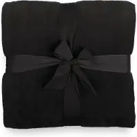 Lumaland - Deken - Knuffeldeken - Coral Fleece van 100% Microvezel - 220x240 cm - Zwart