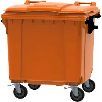ESE Afvalcontainer 1100 liter oranje met vlak deksel