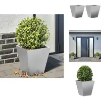 vidaXL Plantenbakken 2 st 30x30x30 cm gegalvaniseerd staal