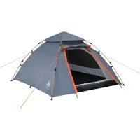 DS Produkte Pop Up Familietent Kattenbak Tent 3 Persoons Tent Camping Festival Grijs 220 x 220 x 130 cm