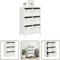 vidaXL Opslagkast - Hoge Kast - Hoge kast 68x39x101,5 cm staal wit - Kast Wit - Staalkast - Industriële Kast
