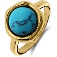 Lucardi Ring hemelsblauw / goud