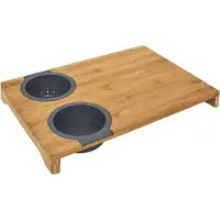 WDMT Bamboe Snijplank met 2 Siliconen Bakjes – 40 x 28 x 4 cm – Duurzame Keukenplank & Organizer voor Groenten of Fruit – Multifunctioneel & Hygiënisch – Bruin