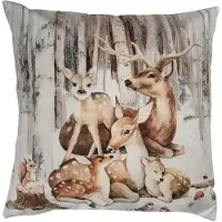 Clayre & Eef Kussenhoes 45x45 cm Bruin Polyester Hert