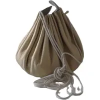 Oi goud champagnekleurig leren Buidelportemonnee / Cosplay Tasje / lederen buidelzakje / tovenaars- buideltje / 521G