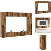 vidaXL 8-delig Tv-meubelset wandmontage bewerkt hout oud houtkleurig
