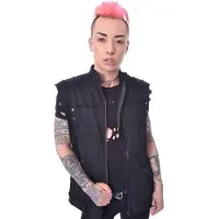 Chemical Black - Gothic Bodywarmer - Rafi Vest - S tot XXL - voor Mannen - zwart - Maat XXL