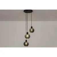 Lumidora Hanglamp 74036 - MARIEKE - 3 Lichts - E27 - Zwart - Grijs - Metaal - ⌀ 37 cm