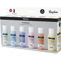 Rayher Hobby Materialen Rayher Acrylverf/hobbyverf set - pastel kleuren - 6x tubes van 60 ml - voor kinderen/volwassenen