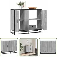vidaXL Dressoir - 94x35x76 cm - Grijs Sonoma Eiken Dressoir - Modern Design - Industrieel Style - Houten Kast - Grijze Kleur