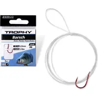 Zebco Trophy Perch Hook-to-Nylon 70cm (8 pcs) Hook Red - Maat : 4