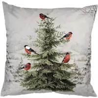Clayre & Eef Kussenhoes 45x45 cm Wit Polyester Kerstboom